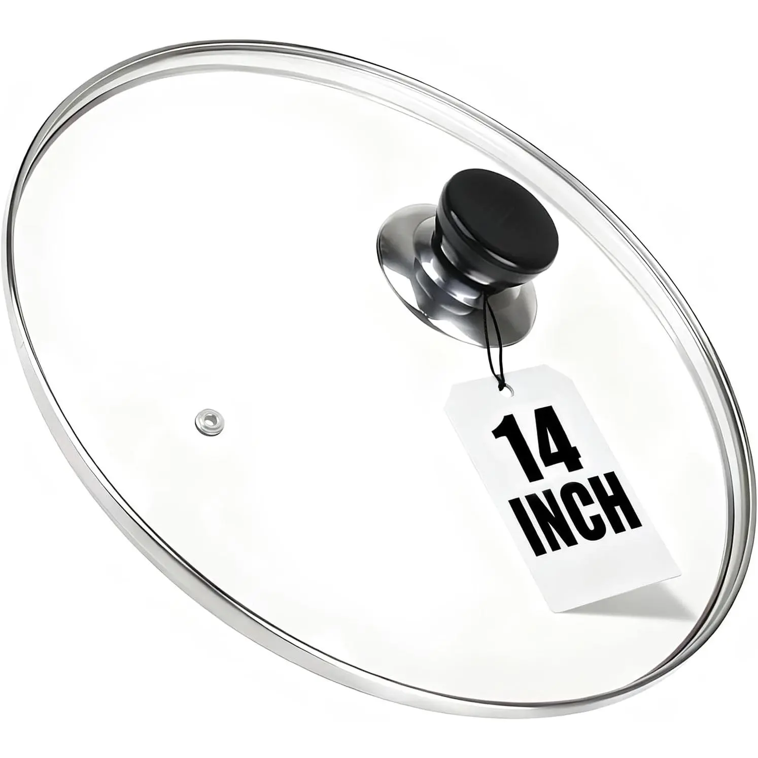14 Inch Tempered Glass Universal Pan Lid, Fits for Skillets, Frying Pans, Cast Iron Pans and Wok Pots, Heat-resistant Replacement Cookware Lid