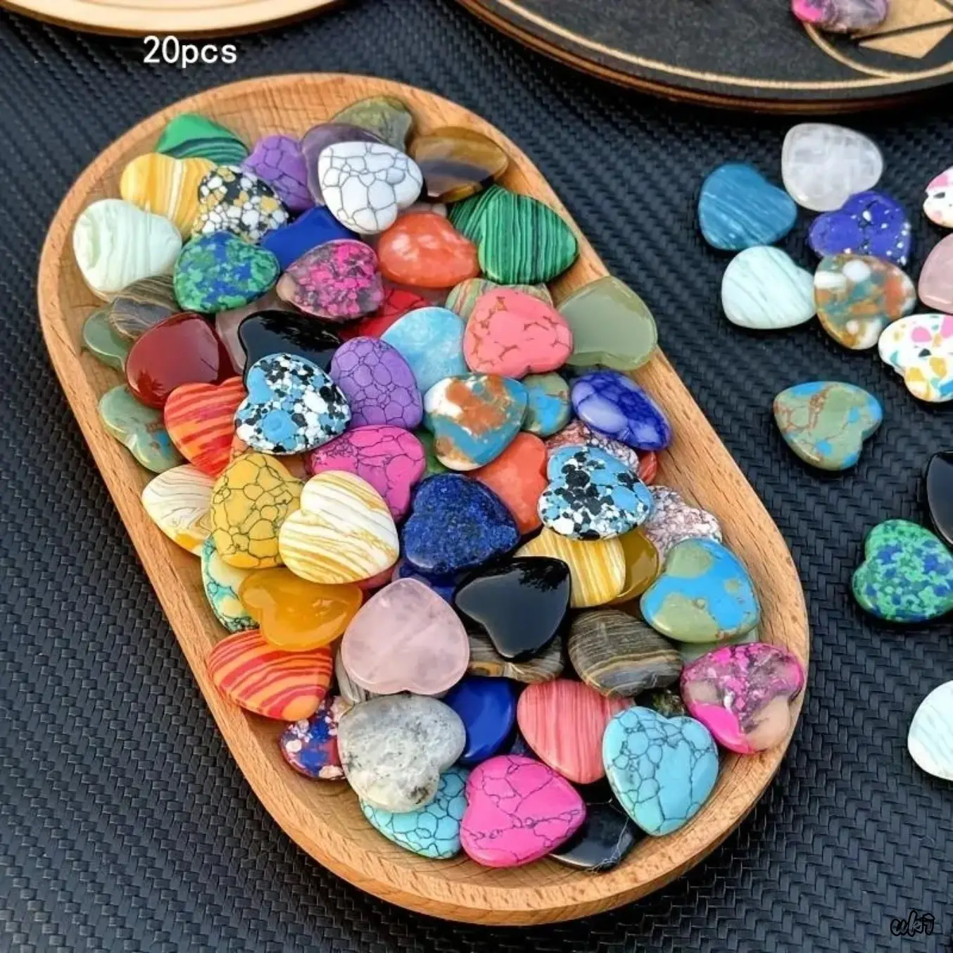 Heart-shaped Charms, 20pcs Polished Mixed-Color Faux Zircon Ornament Filler for DIY Hobby Crafts & Car Decor, Artificial, Random, Car Decoration Lovers, Faux Zircon Artificial Crystal, Handmade Jewelry Projects