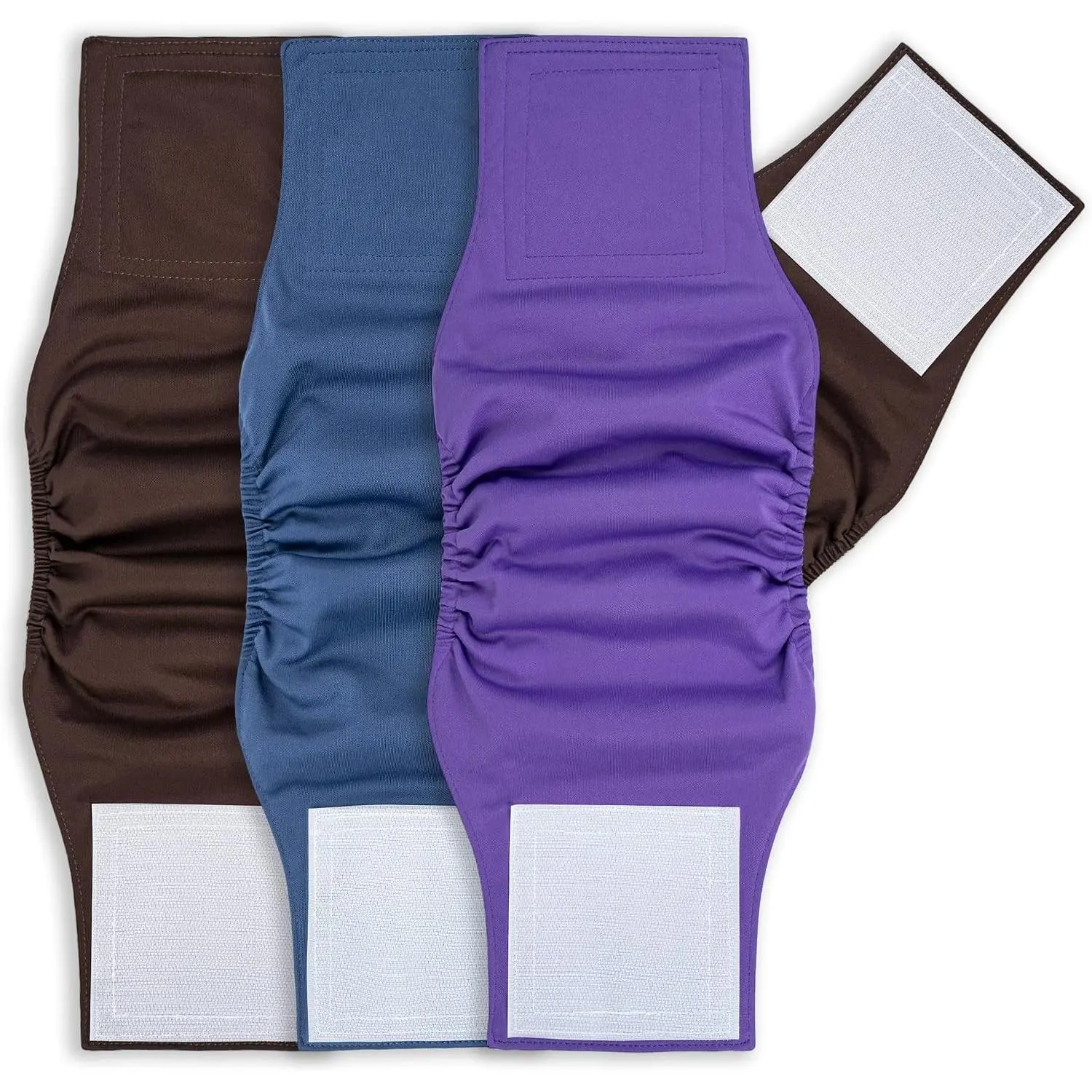 Male Dog Washable Fabric Belly Bands - Set of 3, Medium Size, Incontinence Aid, Puppy Training Solution, Marking Control