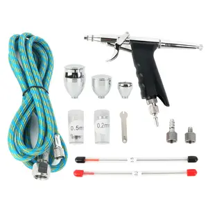 Professional Airbrush Pen with 0.2mm/0.3mm/0.5mm Nozzles, 1.8m Hose, 2ML/5ML/13ML Cups, Ideal for Art, DIY, Temporary Tattoos
