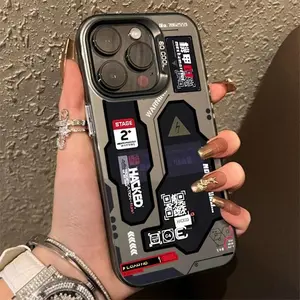 Mecha-Style Graffiti Mobile Phone Case, Colorful Personalized Protection Accessory for iPhone 17 Air, 16, 15, 14, 13, 12, 11 Pro Max Plus