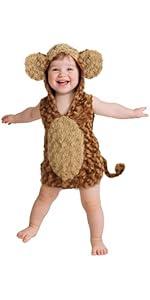 Baby Lion Costume Furry Cuddly Toddler Lion Costume Halloween Adorable Plush Lions Dress-Up Kids Animal Costumes