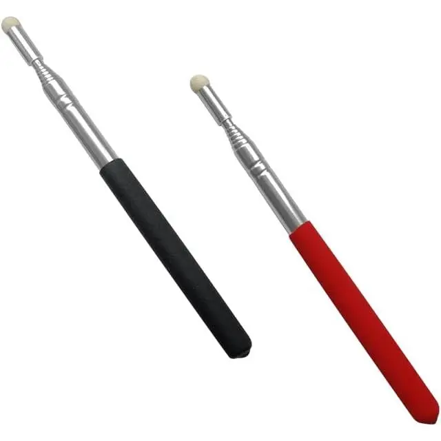 2 PcsTelescopic Teachers Pointer Stick, Extendable Teaching Pointer, Whiteboard Pointer with Felt  for Teachers, Guides, , Extends to 39''(Red and Black)