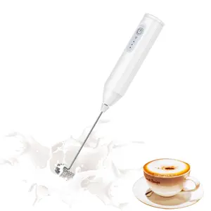 Electric Milk Frother, 1 Count USB Rechargeable Handheld Milk Frother with Charging Cable, Household Kitchen Appliances for Coffee Milk Froth, Milk Frother Wand, Coffee Equipment, Milk Frothing