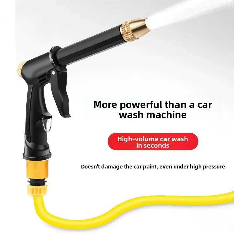 1Set Portable High-Pressure Washer Hose Nozzle Gun, Adjustable Garden Water Spray Nozzle, Car Wash and Pet Cleaning Tool, Abs Material