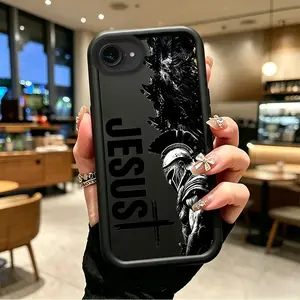 Phone case for iphone 16E 17E Shockproof Enhanced Peotection Gift Jesus Warrior Cross Print Phone Case Drop-Resistant Protection Celestial Eye Layered Phone Case BOJTMFIK