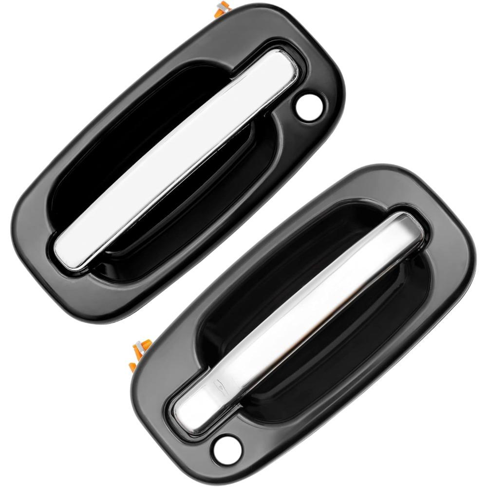 SUNDAY MIRTH Exterior Door Handles, Compatible With 1999-2007 Chevy Silverado,Suburban,Tahoe,Avalanche, GMC Sierra,Yukon,Escalade, Chrome Lever, Front Left & Right Side| Replaces# 15034985, 15034986