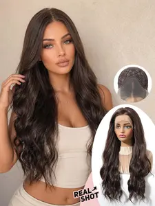 26-Inch Long Curly Wig, High-Definition Lace Water Wave, Adjustable Parting, Natural Baby Hairline, Breathable, All Seasons