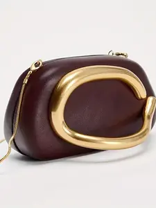 Women's Elegant Vintage Box Clutch, Magnetic Closure, Hardware, Detachable Chain Strap, All Seasons, Casual and Party