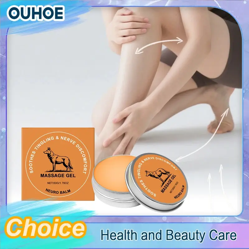 Herbal Joint Massage Soothing Balm Jar, Soothing Cooling Gel, Relieves Pain & Nerve/Knee/Shoulder Discomfort, Non-Greasy, Penetrating, Convenient to Take Care Of, Ideal for Outdoor Activities Sports Support Body Cream, Herbal Cool