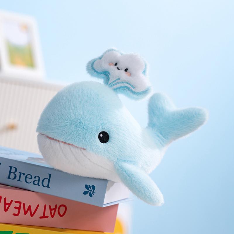 Lovely Lifelike Mini Sea Blue Whale Plush Toys Cotton Stuffed Whale Doll Lovely Office Desktop Companion Kids Game Props