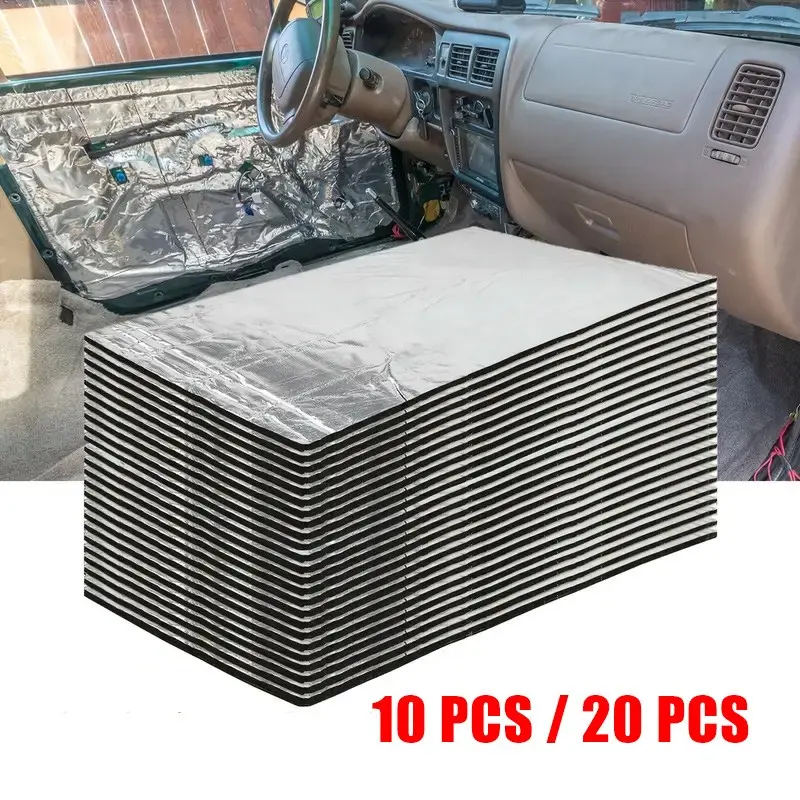 10/20 Pieces Car Soundproofing Pad, Automotive Heat Insulation, Noise Reduction, Engine Hood Firewall, High Temperature Resistant Fireproof