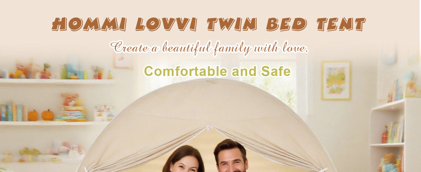 Twin Bed Tent for Boys, Indoor Blackout Sleeping Tent with Dreamy, Breathable Privacy Bunk Beds, for Drafty Rooms or Cottage-Style Spaces, Black