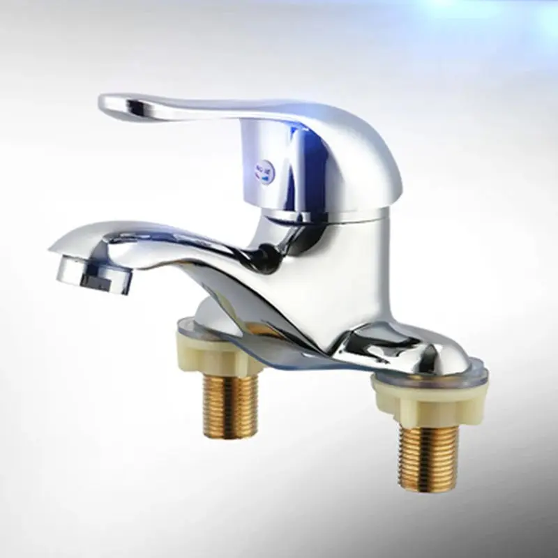 Double Hole Basin Cold Hot Mixed Water Faucet, Suitable for Toilet, Kitchen, Bathroom, Plastic Steel Sink, Durable and Reliable Design, Faucets for Bathroom Sinks