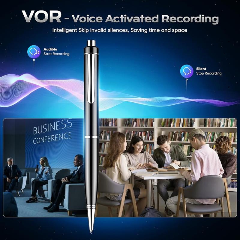 64GB Digital Voice Recorder-Digital Voice Activated Recorder with AI-Intelligent Noise Reduction, Voice Activated Sound Audio Tap Recorder Device For Lectures,Meetings,Work,Interviews