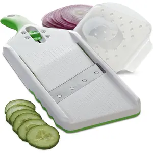 Adjust-A-Slice Mandoline Slicer, Green – Adjustable Thickness, Perfect for Vegetables, Fruits, and More