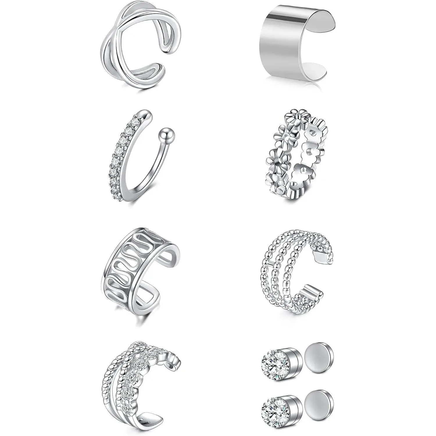 Stainless Steel Ear Cuff  Helix Cartilage Clip  Wrap Earrings  Lip Ring Non- Adjustable Men Women