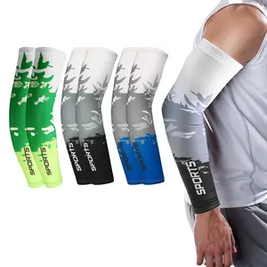 UPF 50+ Ice Silk Cooling Arm Sleeves UV Sun Protection Gradient Camo Sports Arm Cover for Cycling Running Fishing Golf Driving Outdoor Men Women