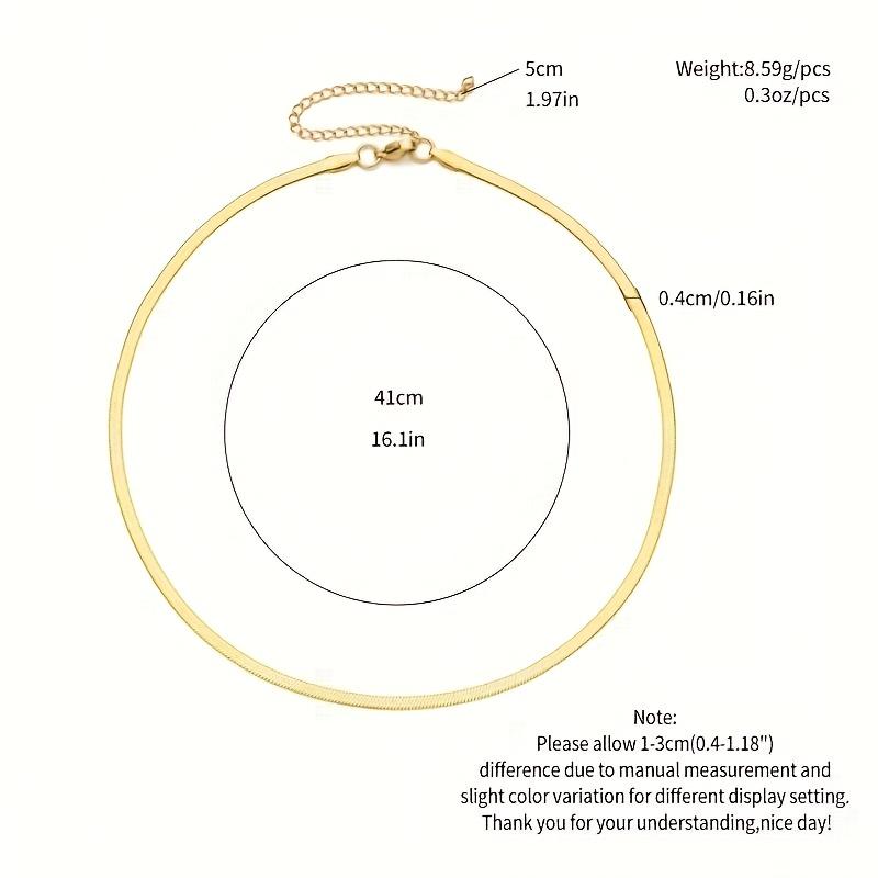 1pc Herringbone Necklace, Gift Jewelry