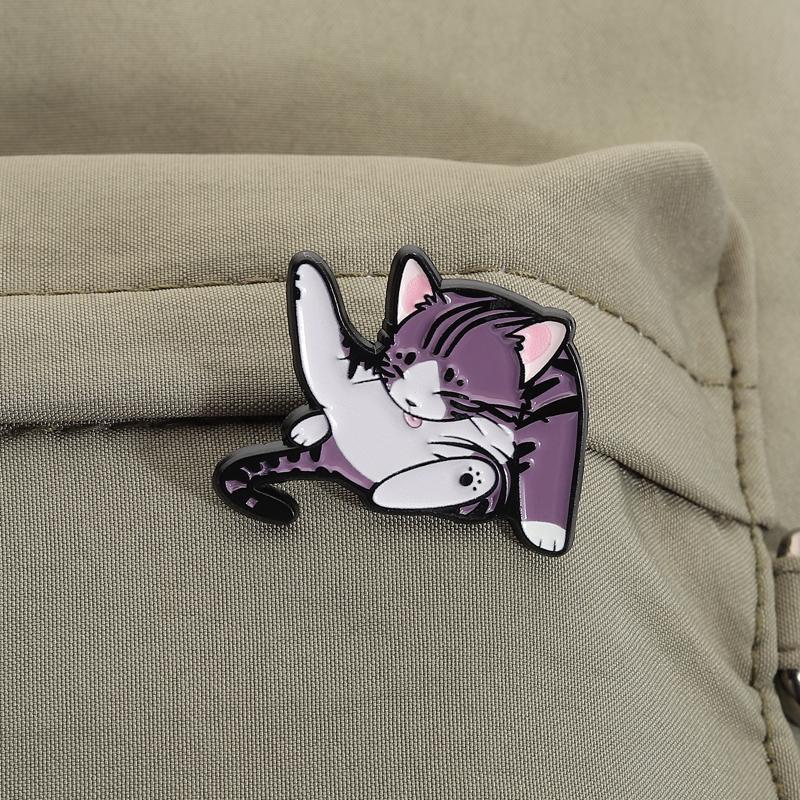Funny Cat Enamel Pin Cartoon Brooch Lapel Cute Backpack Badge Fashion Interesting Jewelry Accessories Gift For Friends