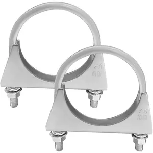 2.75 Inch U-Bolt Exhaust Clamp Rustproof Galvanized Iron Universal Heavy Duty Saddle Style Exhaust Clamp Hanger for 70mm Pipes