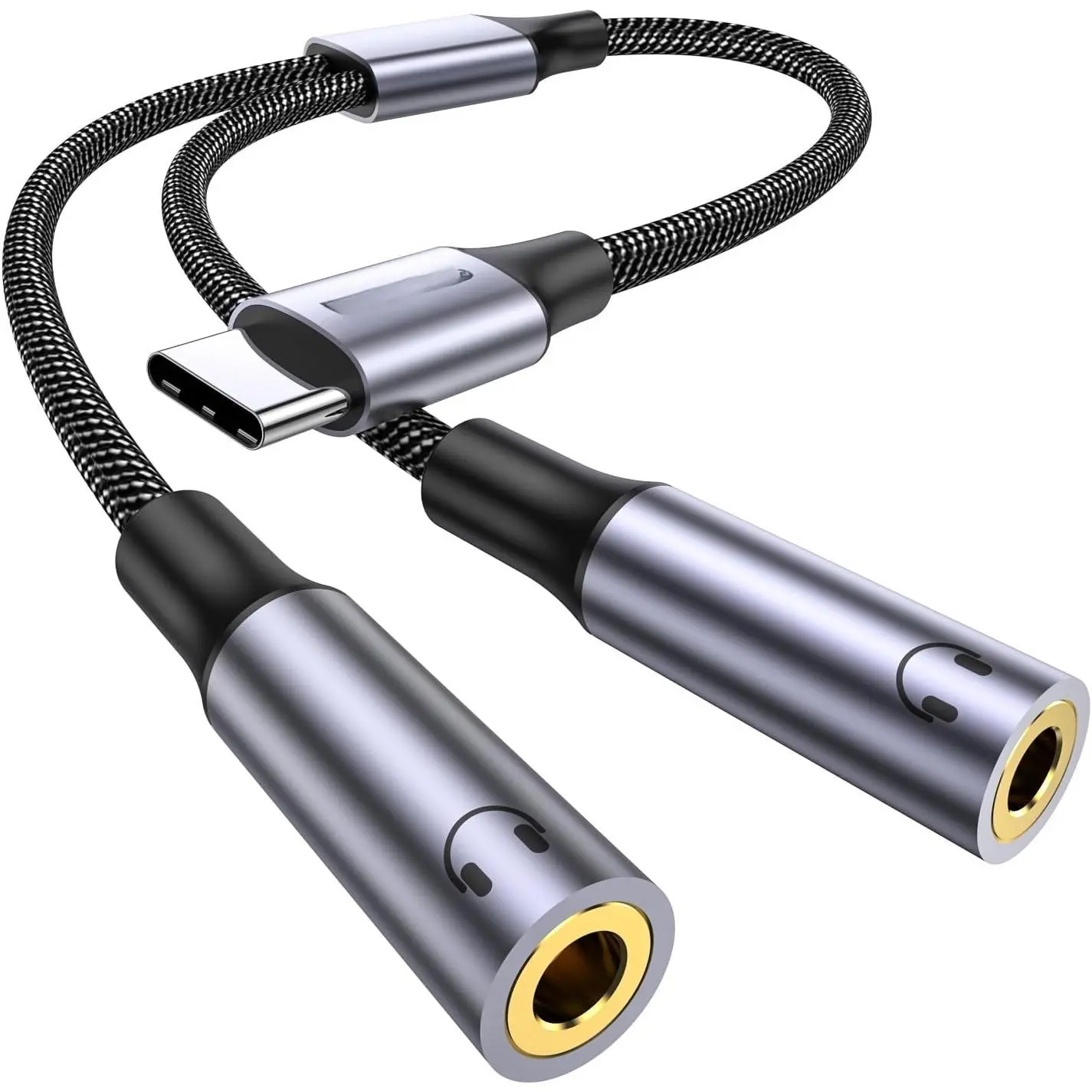 USB C to  3.5mm Female Headphone Splitter, Audio Sharing Y  | Type C to  3.5mm Female Audio Jack Splitter Headphone Adapter For  17 16 Pro Max, Galaxy S24 S23, iPad Pixel 10