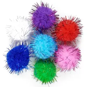 Sparkle Glitter Pom Poms Balls for Arts Craft DIY Accessories(1.18 Inch,30mm- 100 Pack)