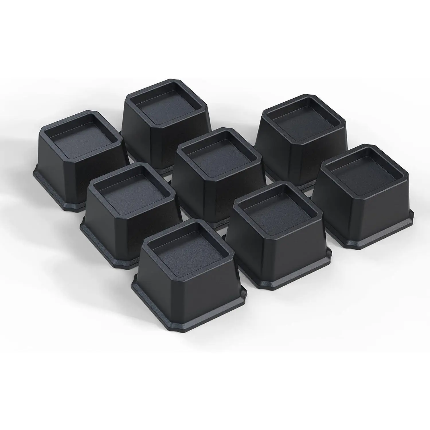 Bed Risers 2 Inch Heavy Duty, Furniture Risers, Set of 8, Black | Made of Durable Plastic, Can Lift Up A Variety of Furniture, For Bed Frame, Couch, Desk, Chair, Lifts Up to 1,500 lbs