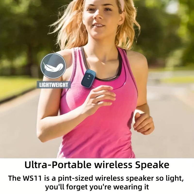 1pc Wearable Bluetooth Speaker - Clip-on Mini Wireless Portable Speaker with Built-in Microphone for Hands-free Music and Calls - Up to 18 Hours Battery Life, Black, Suitable for Sports/Work/Cycling Activities, Smart Speaker Device