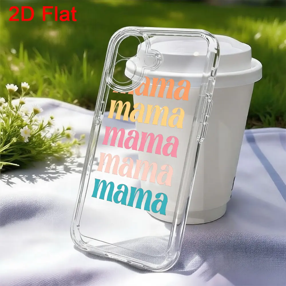 2D Flat Phone case suitable for iPhone 17 16e 16 15 14 13 12 11 Mini Pro Max Air X XR XSMAX 8 7 Plus mama print phone case retro colorful design motherhood mom momma mothers day gift for her unique stylish trendy cool hipster boho vintage aesthetic