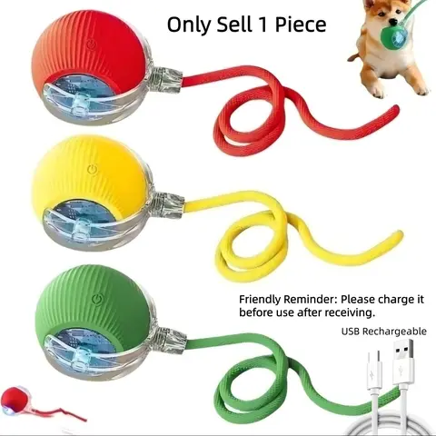 【Black Friday】Smart Rolling Pet Toy, Automatic 360° Self-Rotating Ball with LED Lights, 3 Play Modes, Suitable for Cats and Dogs, USB Rechargeable Interactive Toy