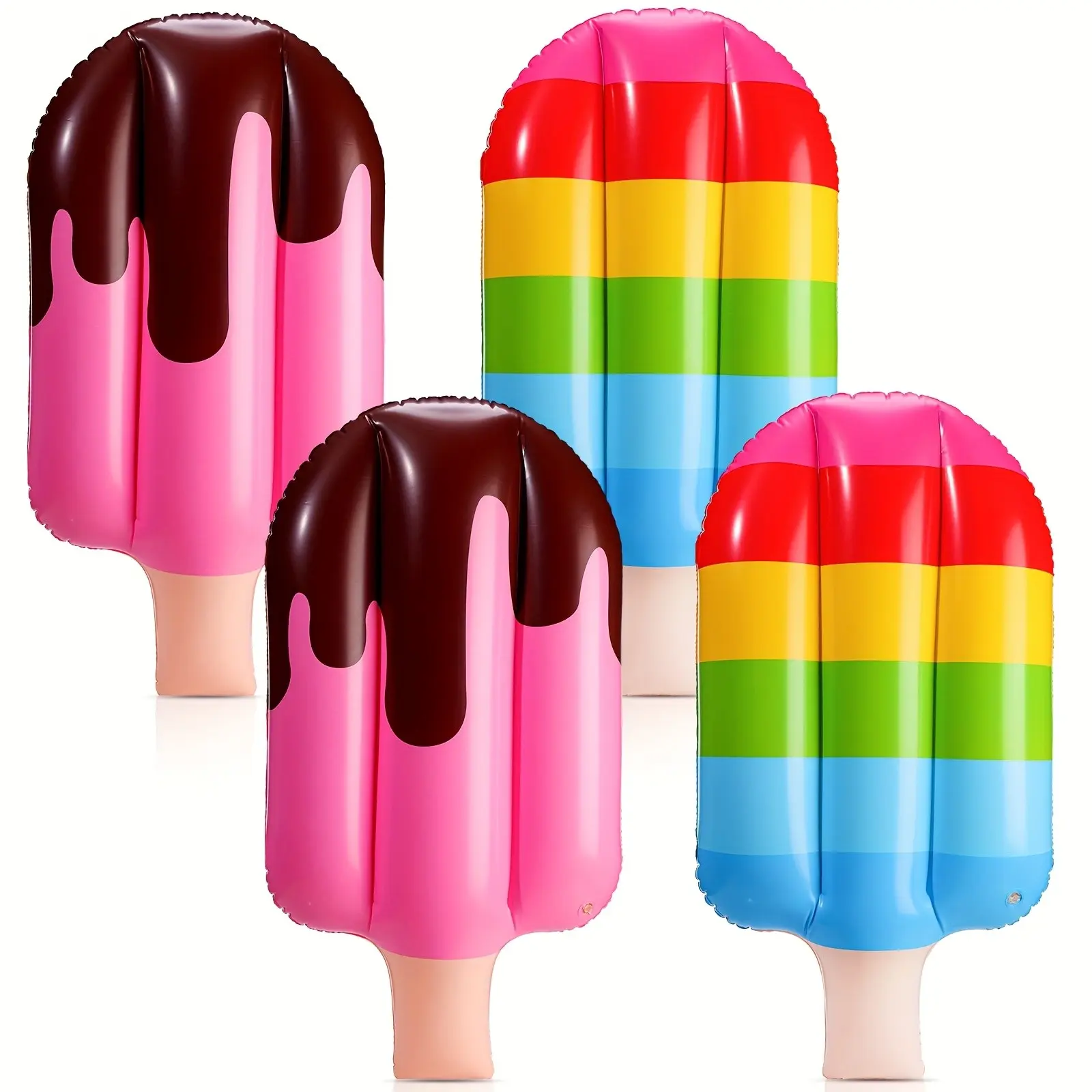 4pcs 36 Inch Inflatable Ice Cream | Rainbow Color PVC Blow Up Summer Decorations for Pool Beach Birthday Party, Party Packs, Best Set of Supplies for Party Event - UNITTYPE for School Halloween Halloween, Christmas