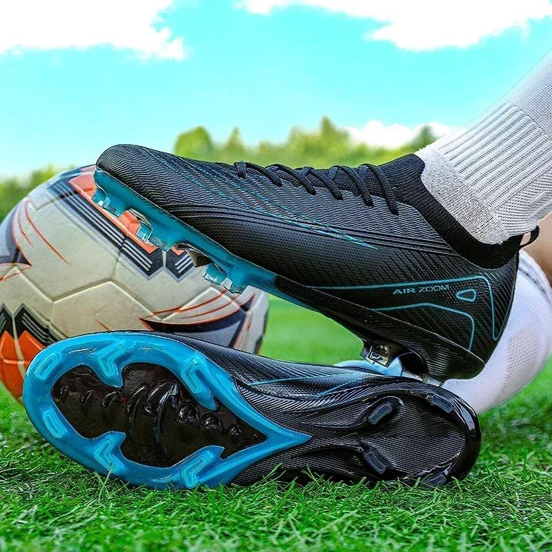 New Men Football Boots Cleats Shoes Soccer Long Spikes Training Ultralight Outdoor Drop Soccer Shoes FG Non-Slip