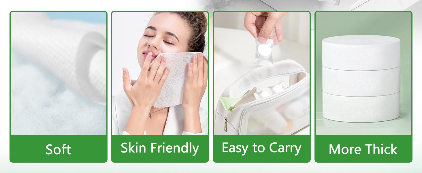 100 PCS Compressed Towel, Mini Compressed Towel Tablets, Disposable Compressed Face Towel, Camping Towel, Portable Bulk Compressed Coin Tissues for Home, Travel, Outdoor Sports