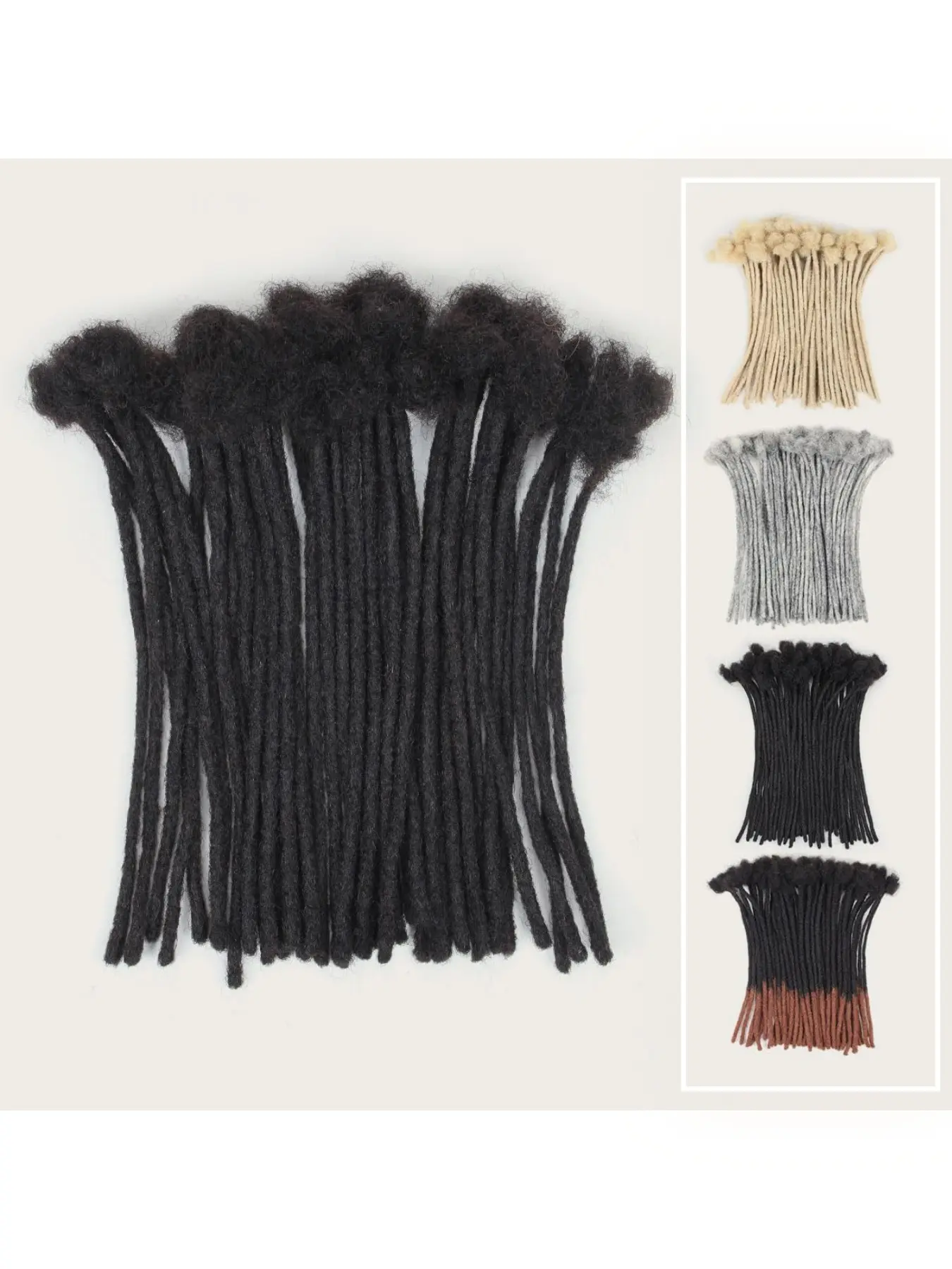 Permanent Human Hair Loc Extensions 0.6cm Width｜40 Strands Natural Black Handmade Dread Extensions, Bleachable & Dyeable For Him & Her