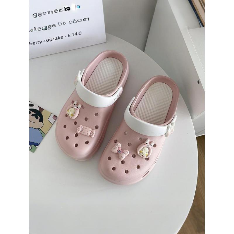 (New)Women's Cute Cartoon Charms Clogs, Casual Comfortable Breathable Platform Non-slip Clogs, Fashionable Shoes for Indoor & Outdoor Wear