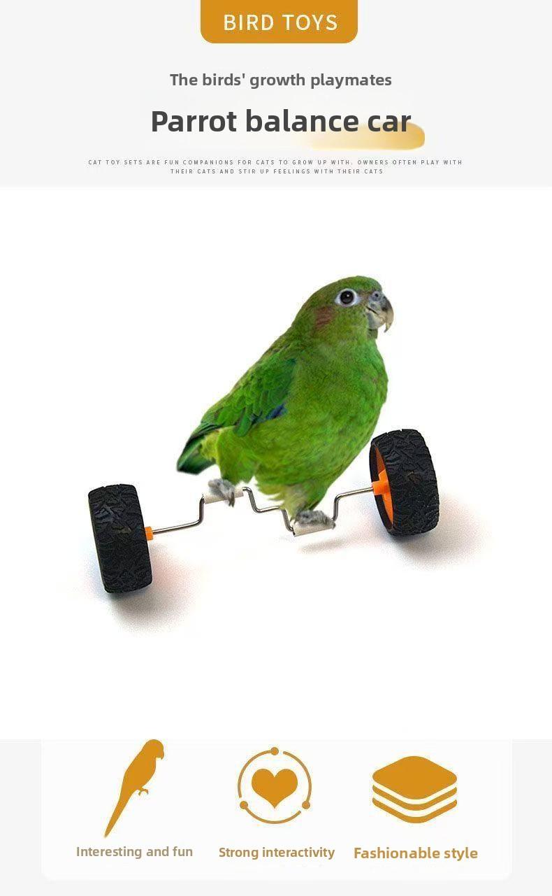 Parrot Rolling Toy for Small Medium Birds, Balance Skateboard Toy for Feet Skill Training, Pet Bird Entertainment Supplies, Cage Climbing Activity Prop, Chewable Interactive Toy