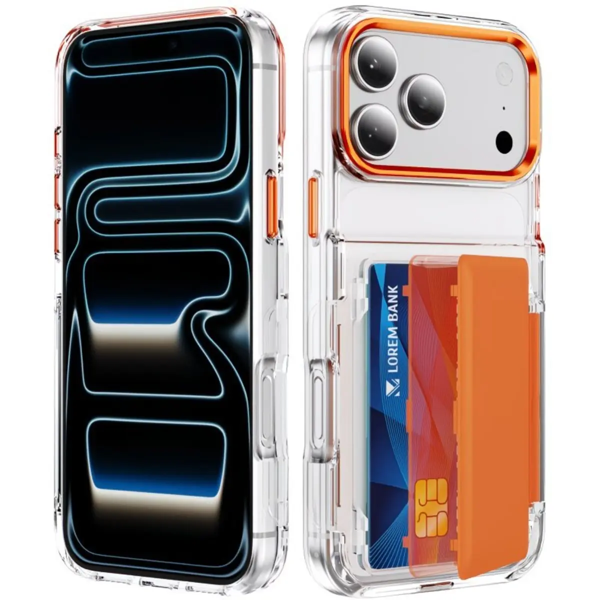 Transparent Flip Dual-Card Slot Smartphone Case - PC + TPU High-Clear Protector, Shockproof, Scratch-Abrasion Resistant, Fits iPhone Series (18Pro Max/18Pro/17Pro Max/17/17 AIR Plus/Max, 16/15/14/13/12/11/XR) Mobile Accessories