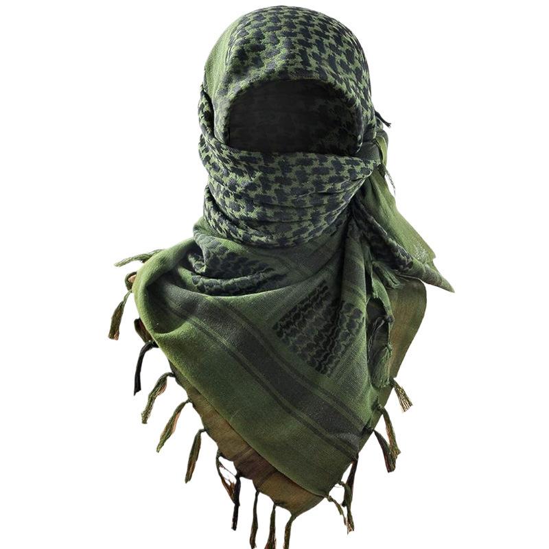 Tactical Military ShemaghScarf for Men and Women, 100% Cotton Keffiyeh Desert Wrap with Fringed Edges, Breathable Outdoor Headwear for Hiking, Camping, Airsoft, and Sun Protection in All Seasons fall hat western wear design style beret green cowboy Turban