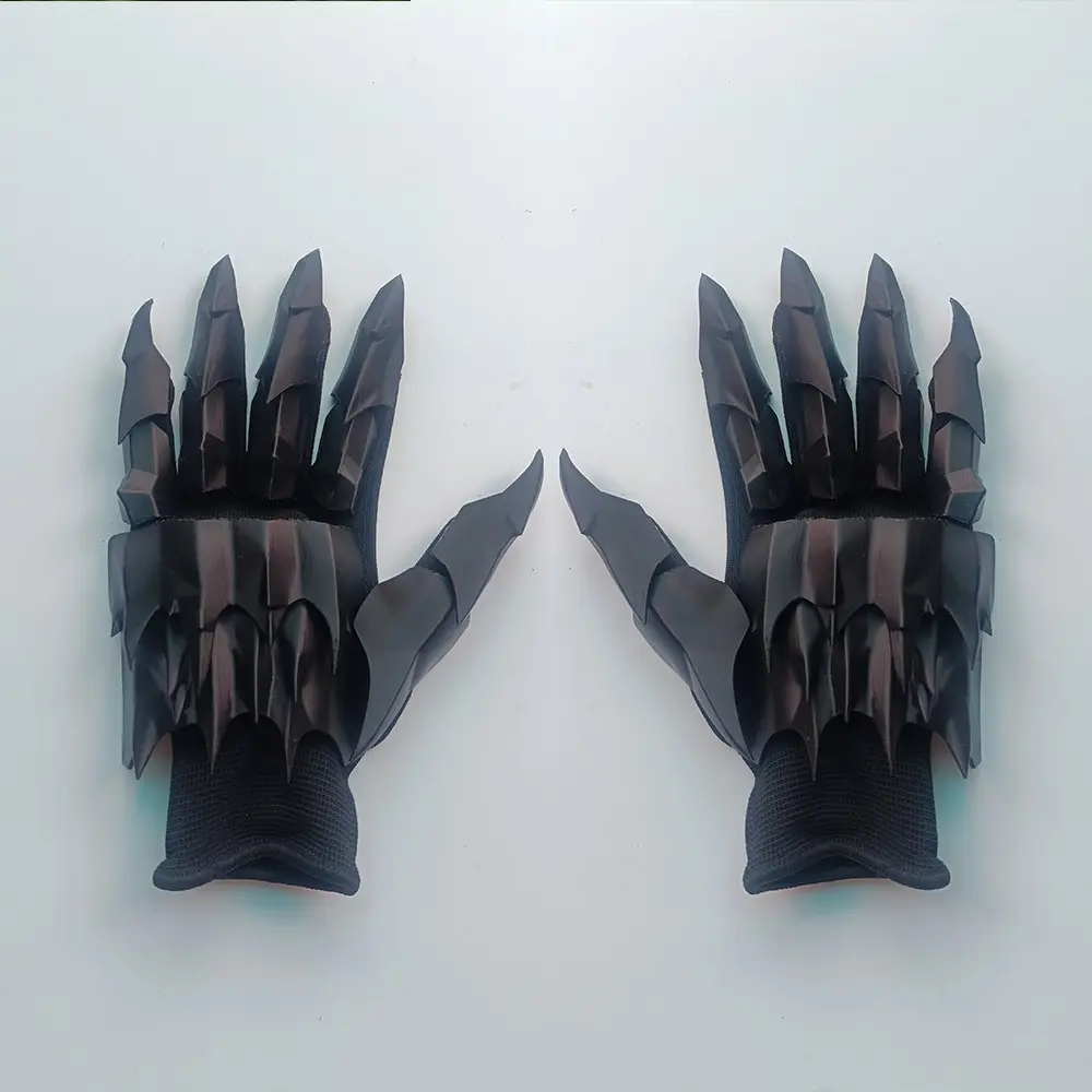 Knight Gloves Armor 3D Printed Plastic Long Gloves, Sci-Fi Mechanical Role Play Costume, Collectible Model, Adult Unisex Toy Gift