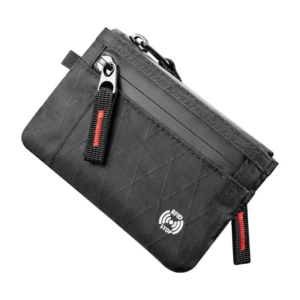 Men's RFID Blocking EDC Wallet - Ultra-Slim Multi-Compartment Card Holder with Zipper Coin Pocket, Wallet Cards Storage, Anti Theft Wallet