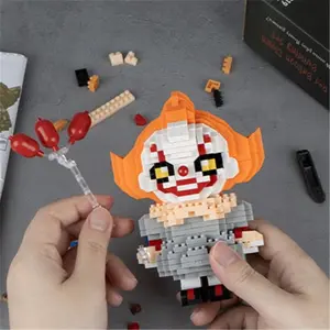 Pennywise Killer Clown Building Toy 1Pc, for 6 7 8 9 10 11 Year Old Boys Girls Teens, It Movie Horror Figure Mini Blocks Kit, Halloween Party Favors Room Display Ornament, Christmas Birthday Gifts, 2026 TikTok Top Trend