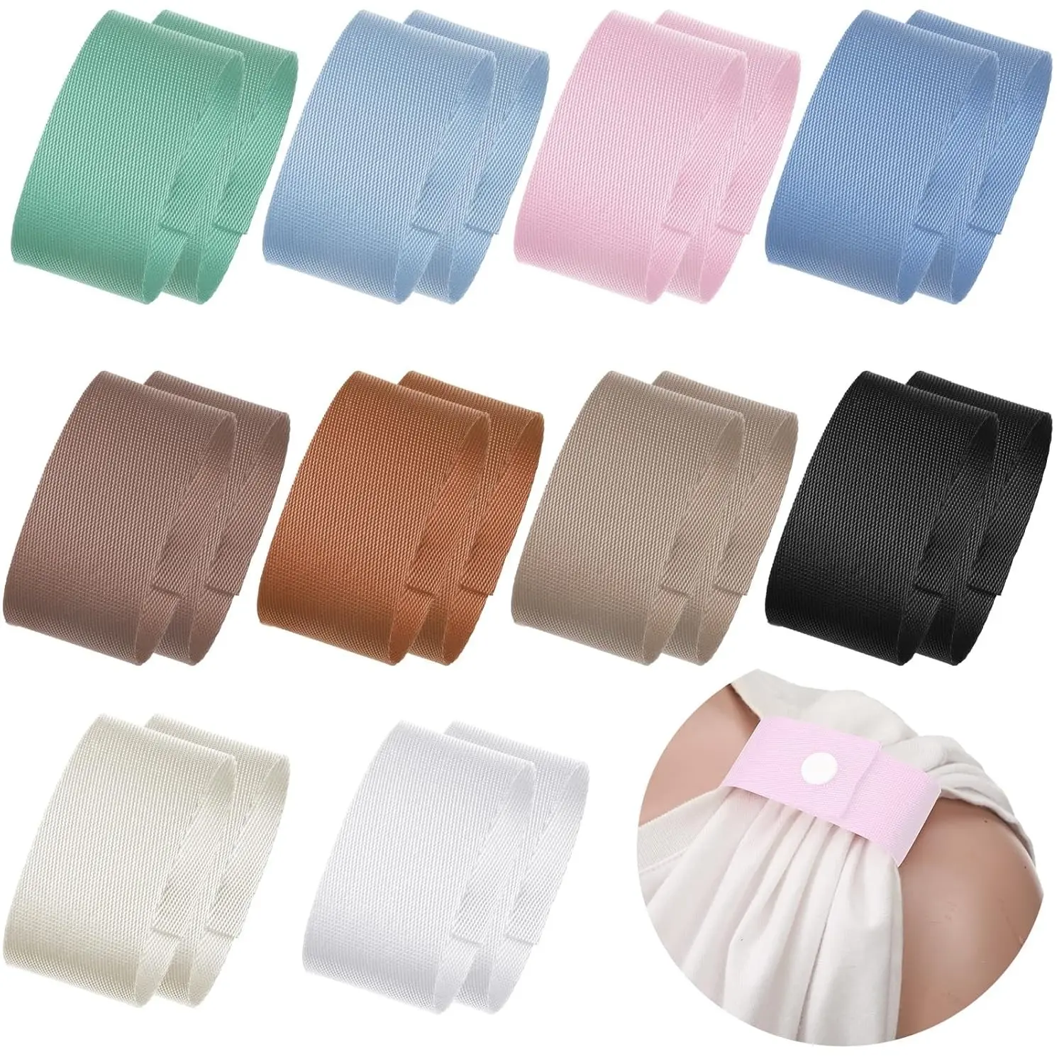 10Pair Softball Sleeve Holder Sports Shirt Sleeve Tie,Novetly Color