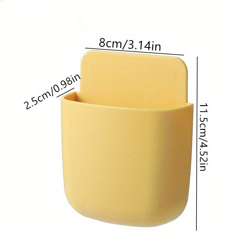 Handy, Versatile Wall-Mounted Storage Organizer - Adhesive Plastic Box for Phones, Remote Controls & More - Perfect for Home Organization, Storage Racks, Cell Phone Holder