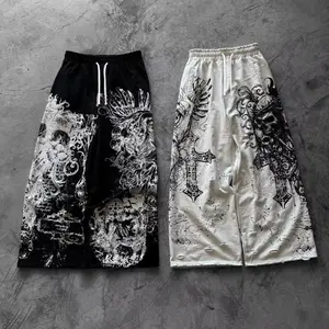 2026 Y2K Retro Casual Pants Gothic Skull Direct Spray Printing Floor Pants Oversized Unisex Streetwear Fashion Clothing Joggers