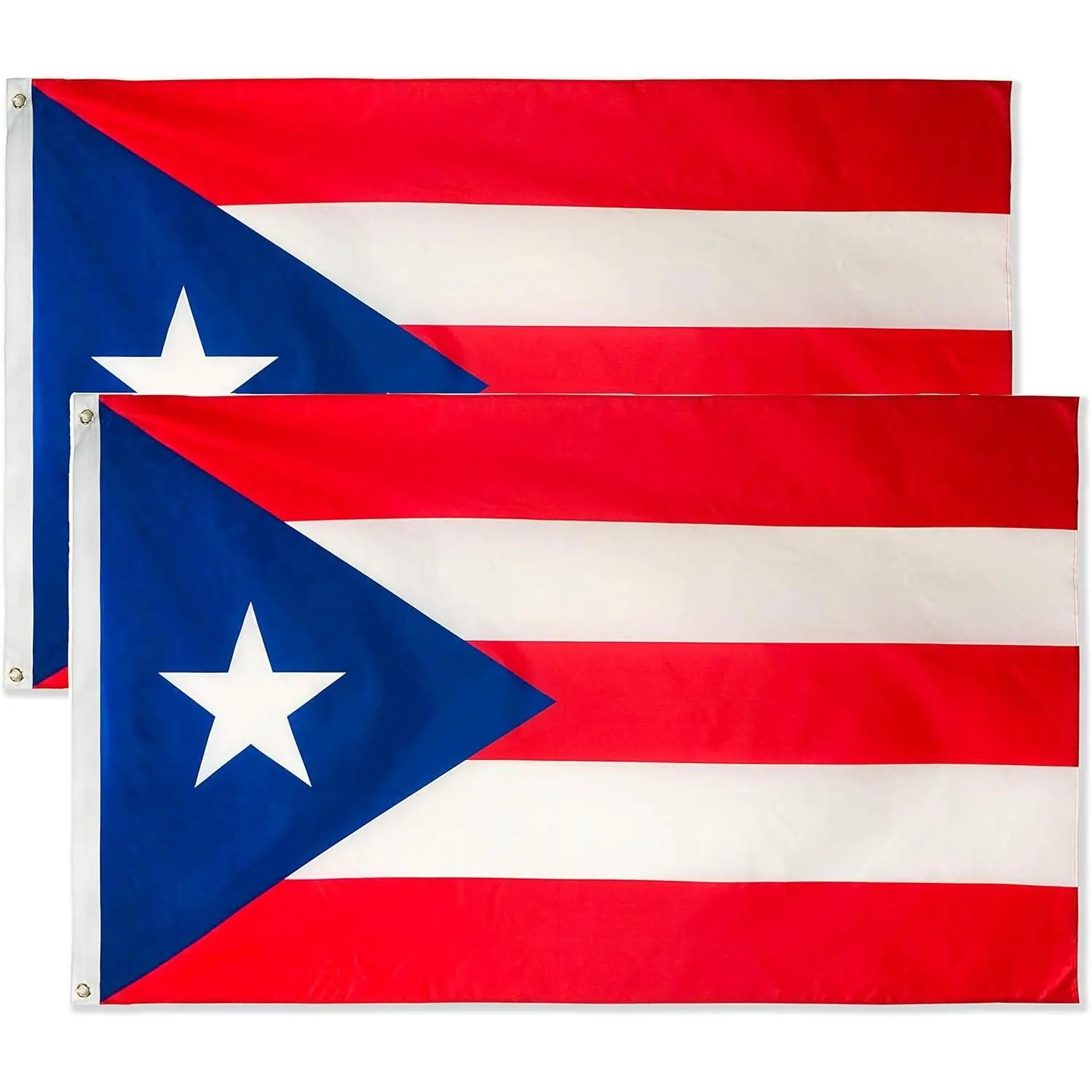 2 Pack Puerto Rico 3x5 Foot Polyester Puerto Rican National s Polyester with Brass Grommets 3 X 5 Ft