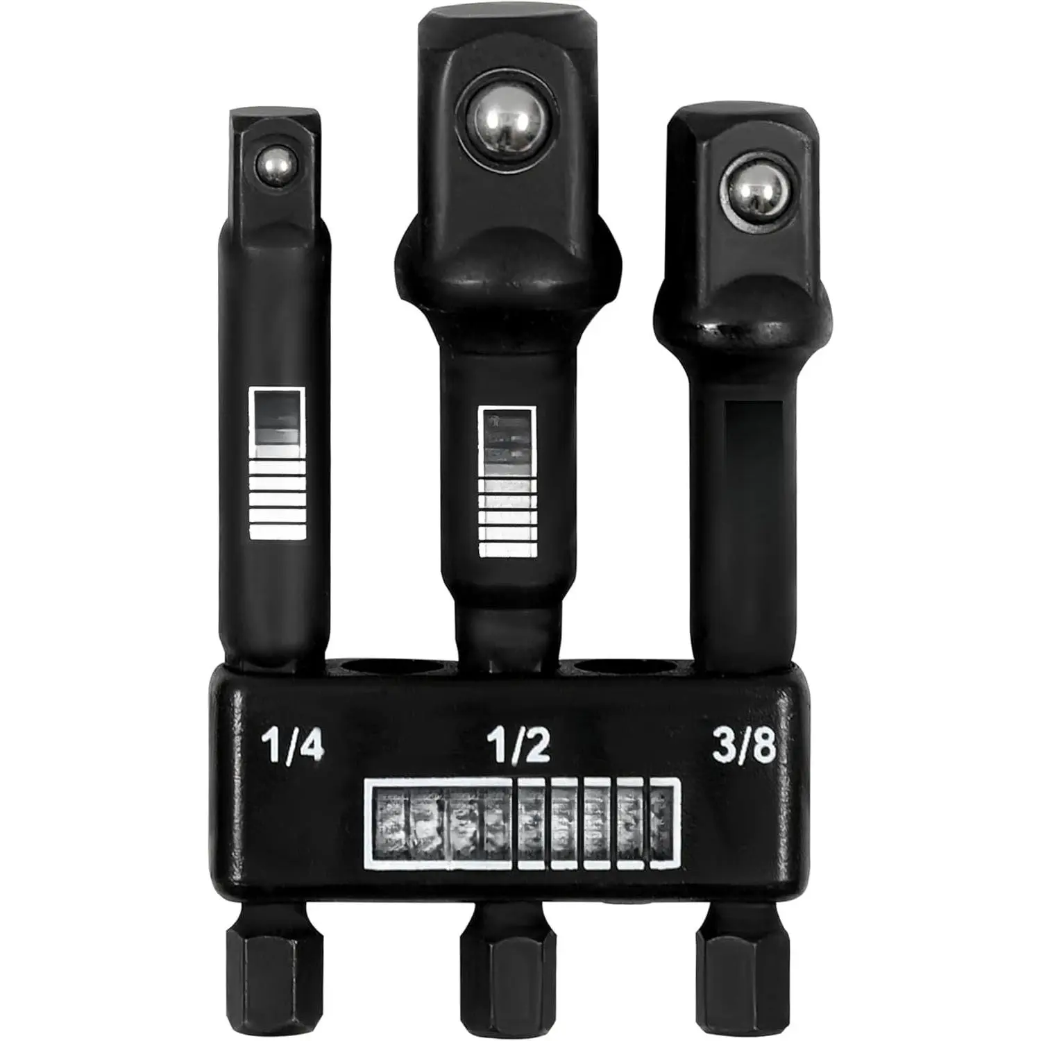 22022 3"  Grade Socket Adapter Set | Turns  Drill Driver into High Speed Socket Driver; 1/4", 3/8", and 1/2" Drive
