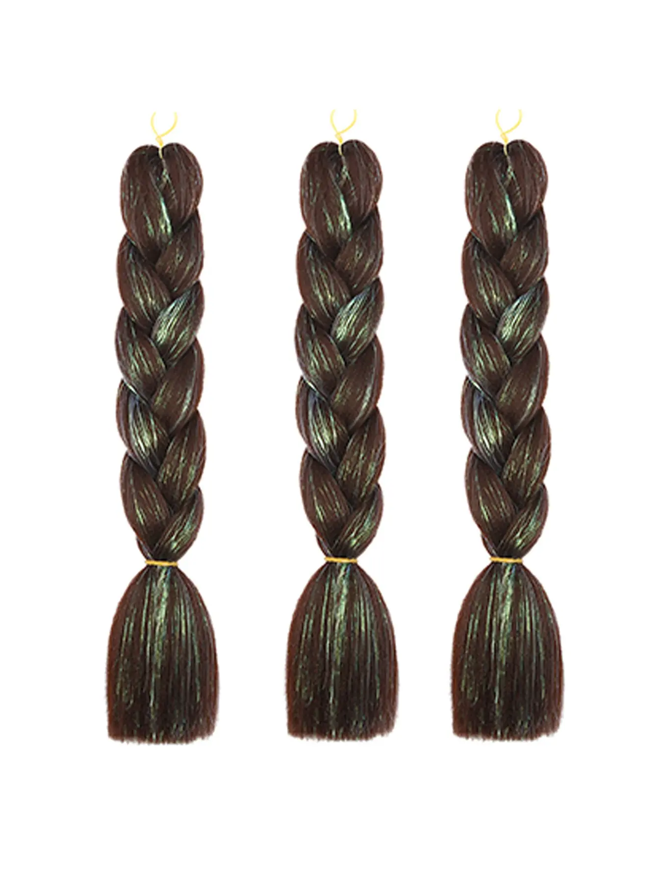 3 Packs Colorful Glitter Luminous Braiding Hair, 24 Inch Heat Resistant Synthetic Crochet Hair Extensions, Brown Multi-Color for Box Braids Daily Vacation Halloween Christmas Carnival
