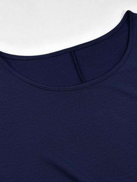 Women's Round Neck Off-Shoulder Elastic Casual Long Dress, Plus Size, Comfortable Fabric, Perfect for Travel & Various Occasions