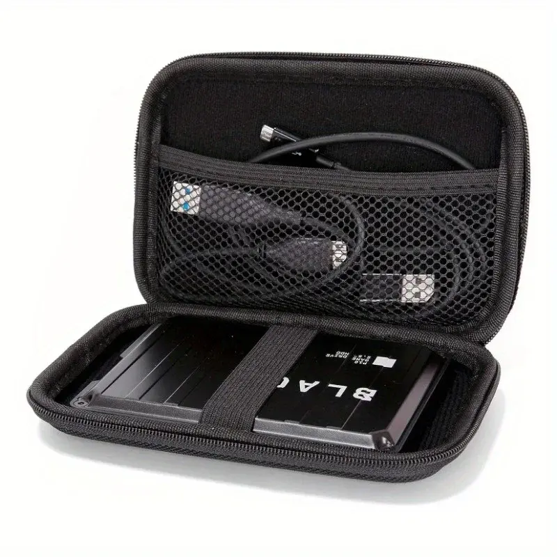 Hard Carrying Case for Portable External Hard Drives - Compatible with Toshiba Canvio Basics, Seagate Expansion, WD Elements - Rectangle Home Storage Organizer with Drop Protection, Shoulder Bag, Backpack, Laptop Bag Functionality